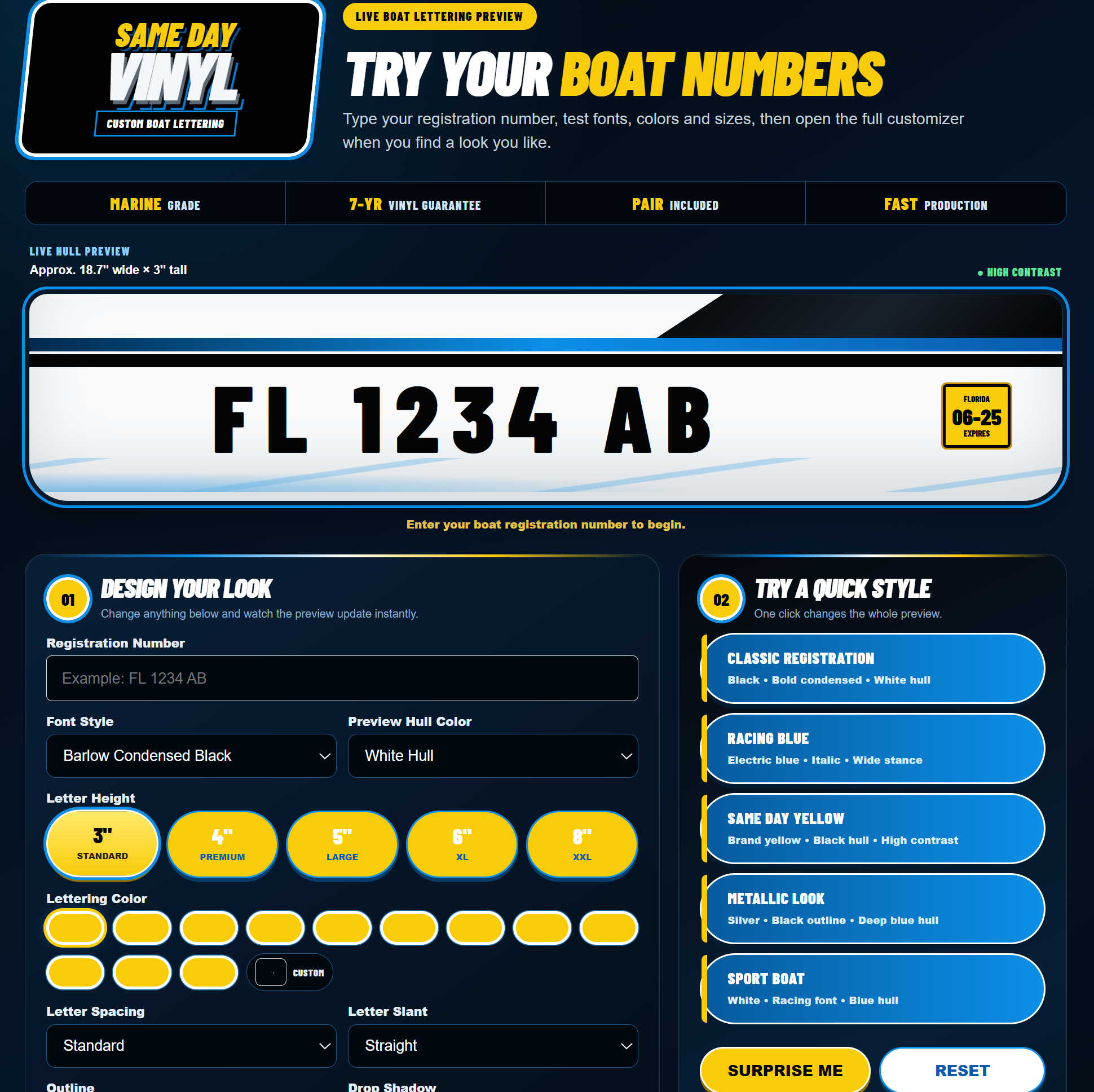 Decal builder user interface